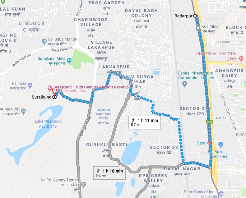 badarpur to surajkund by walking.jpg