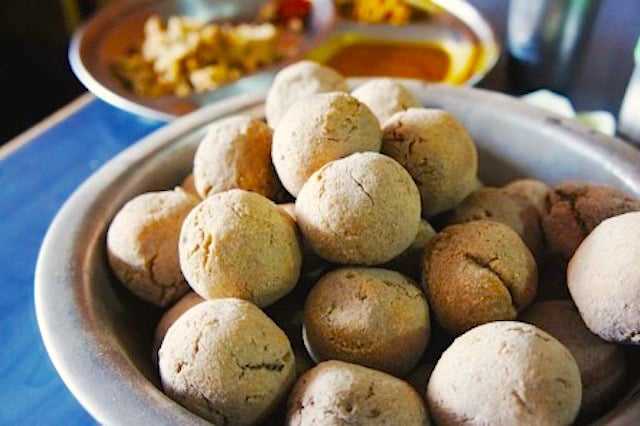 Dal Baati Thali of Santosh Bhojanalaya.jpg