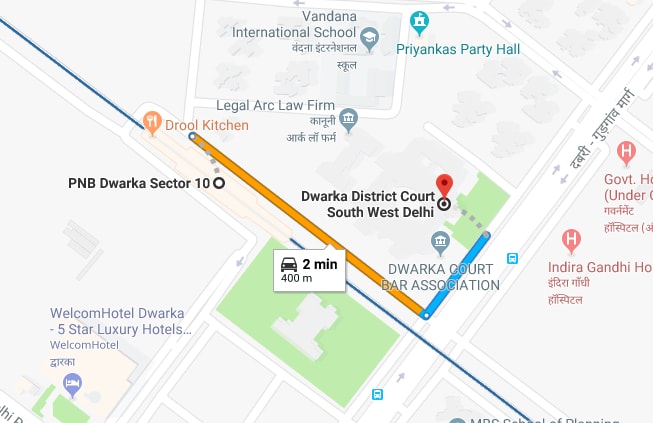dwarka sector 10 metro station to dwarka court by car.jpg