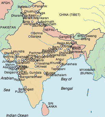 Hot springs in India map.gif