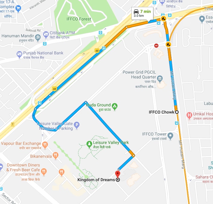 IFFCO metro station to kingdom of dreams by car.jpg