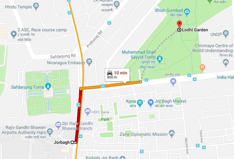 jorbagh metro station to lodhi garden by car.jpg