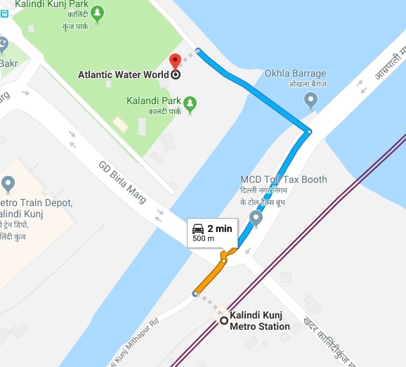 kalindi kunj metro station to atlantic water world by car.jpg