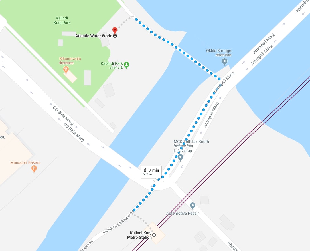 kalindi kunj metro station to atlantic water world by walk.jpg