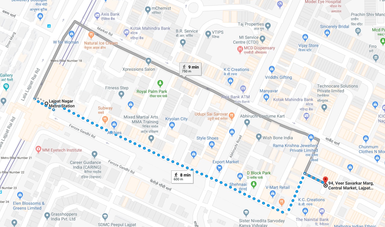 lajpat nagar metro station to lajpat nagar market by walking.jpg