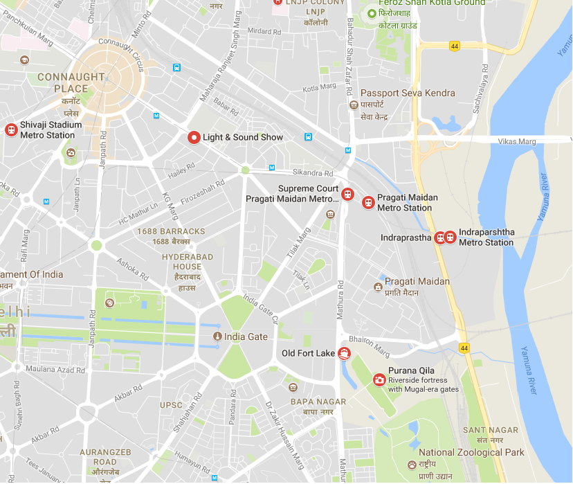 Pragati Maidan Metro Station to Purana Qila.png