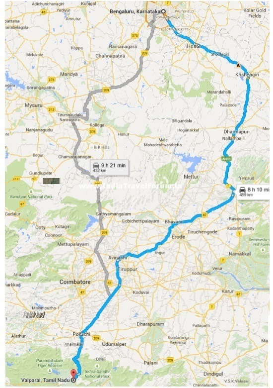 Bangalore - Valparai Route